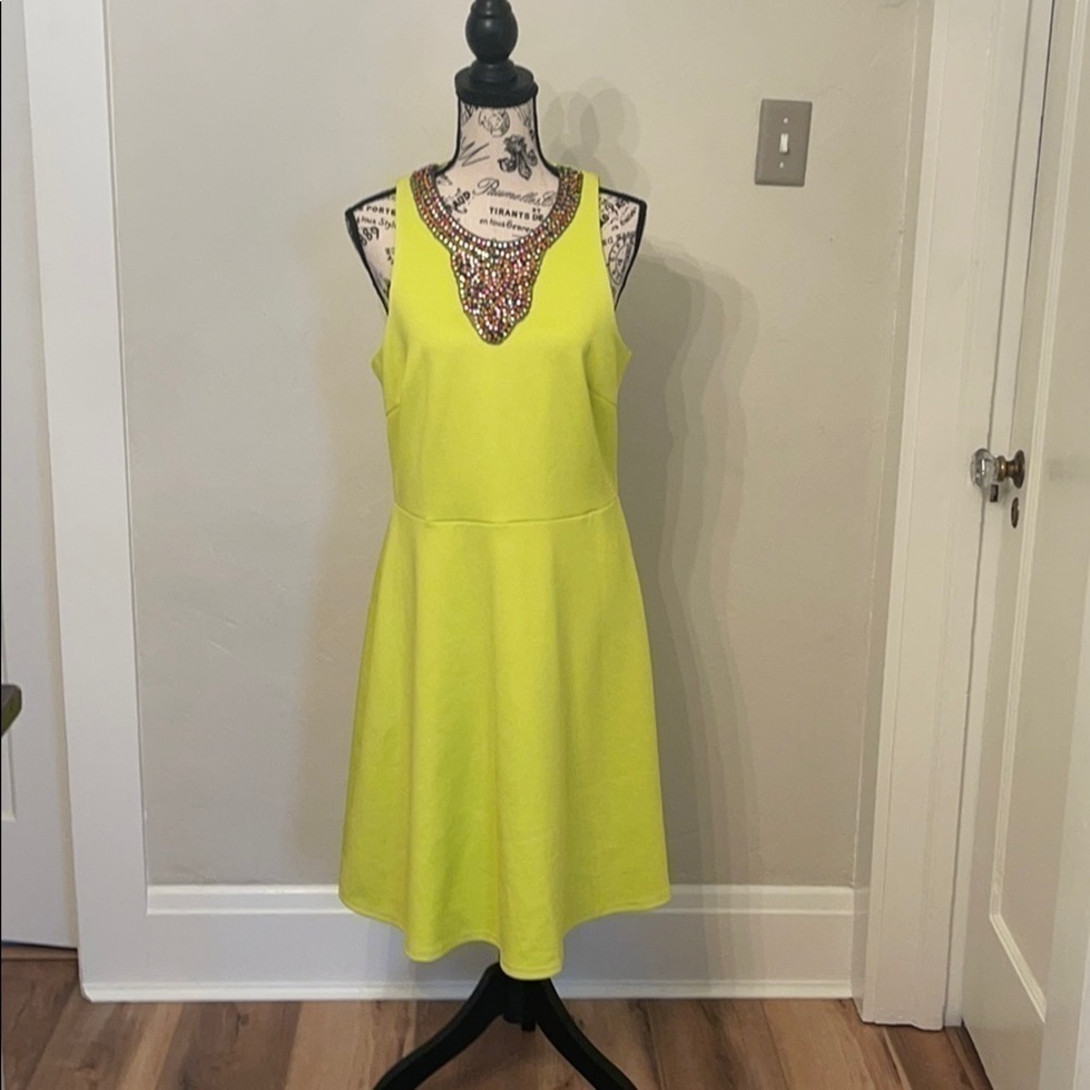 EUC Spense neon yellow a line dress​​​​​​​​​​​​​​​